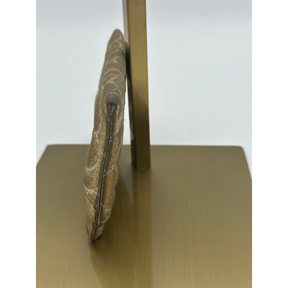 RARE Chanel Gold Suede Camellia Embossed‎ Classic Card Holder! - Picture 8 of 11